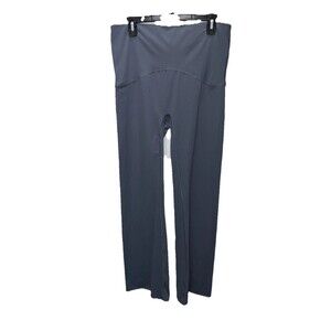 Spanx Gray blue Pants 1X 1T Elastic Waist Stretch Pullon Straight Leg Pocket
